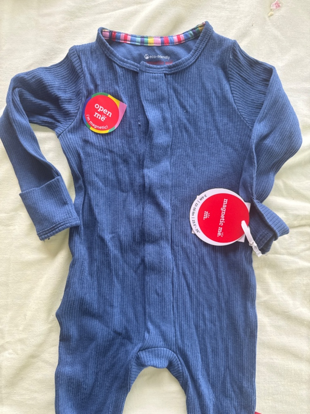 NWT Magnetic Me Dark Blue waffle modal parent favorite footie Preemie - Picture 2 of 5